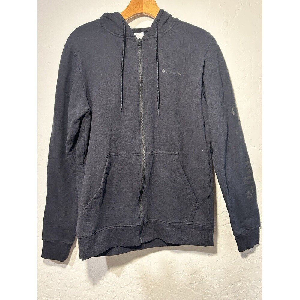 Columbia Full Zip Hoodie Jacket Logo Activewear Casual Black Mens Small